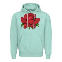 Seafoam Oklahoma Rose Illustrations Zipper Hoodie - LillyAllenDesigns