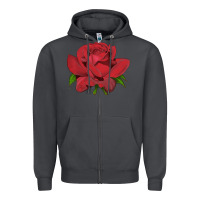 Smoke Oklahoma Rose Illustrations Zipper Hoodie - LillyAllenDesigns