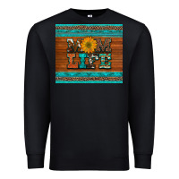 Black mom life leopard cowhide turquoise aztec Premium Sweatshirt - Artiststas