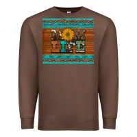 Chestnut mom life leopard cowhide turquoise aztec Premium Sweatshirt - Artiststas