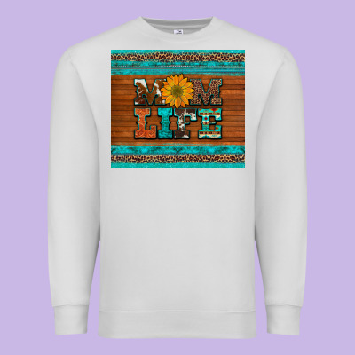 Mom Life Leopard Cowhide Turquoise Aztec Premium Sweatshirt Designed By Artiststas