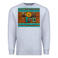 Heather Grey mom life leopard cowhide turquoise aztec Premium Sweatshirt - Artiststas