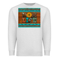 Oatmeal Heather mom life leopard cowhide turquoise aztec Premium Sweatshirt - Artiststas
