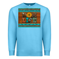 Ocean Blue mom life leopard cowhide turquoise aztec Premium Sweatshirt - Artiststas