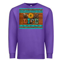 Purple mom life leopard cowhide turquoise aztec Premium Sweatshirt - Artiststas