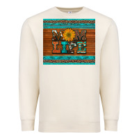Sandshell mom life leopard cowhide turquoise aztec Premium Sweatshirt - Artiststas