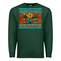 Sports Green mom life leopard cowhide turquoise aztec Premium Sweatshirt - Artiststas