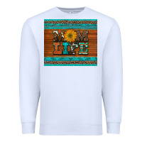 White mom life leopard cowhide turquoise aztec Premium Sweatshirt - Artiststas