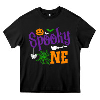 Black spooky one boy halloween 1st birthday matching family t shirt Heavy Core Tee - trangStudio