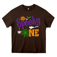 Chocolate Brown spooky one boy halloween 1st birthday matching family t shirt Heavy Core Tee - trangStudio