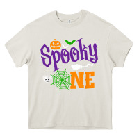 Cream spooky one boy halloween 1st birthday matching family t shirt Heavy Core Tee - trangStudio