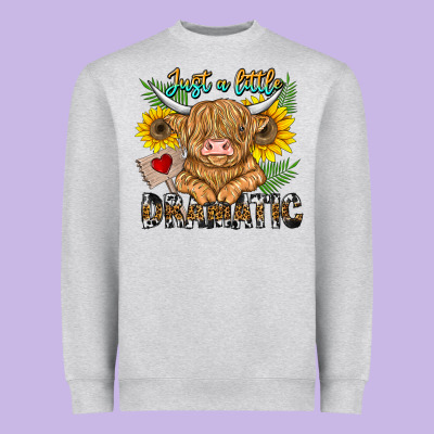 Just A Little Dramatic Heavyweight Sweatshirt Designed By Cowhidedigitalart