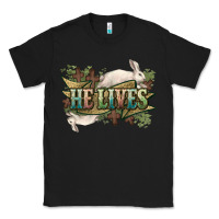 Black He lives Easter Classic Tee - NancyCooperArtShop