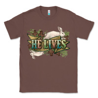Chestnut He lives Easter Classic Tee - NancyCooperArtShop