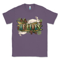 Lavender He lives Easter Classic Tee - NancyCooperArtShop
