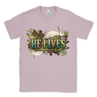 Lilac He lives Easter Classic Tee - NancyCooperArtShop