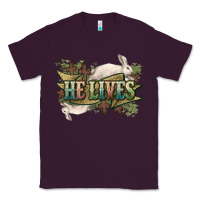 Plum He lives Easter Classic Tee - NancyCooperArtShop