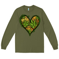 Army Green pineapple heart Long Sleeve Tee - Jasminsmagicworld