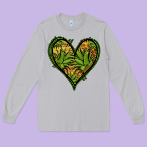 Pineapple Heart Long Sleeve Tee Designed By Jasminsmagicworld