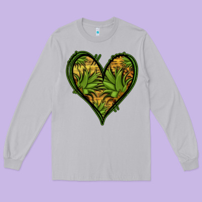 Pineapple Heart Long Sleeve Tee Designed By Jasminsmagicworld