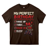Chocolate Brown 14 Year Old Gamer Gift Boy Teen 14th Perfect Birthday Gaming Heavy Core Tee - trangStudio