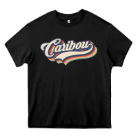 Black I Love Caribou City Usa Retro Vintage Heavy Core Tee - trangStudio