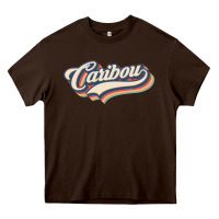 Chocolate Brown I Love Caribou City Usa Retro Vintage Heavy Core Tee - trangStudio