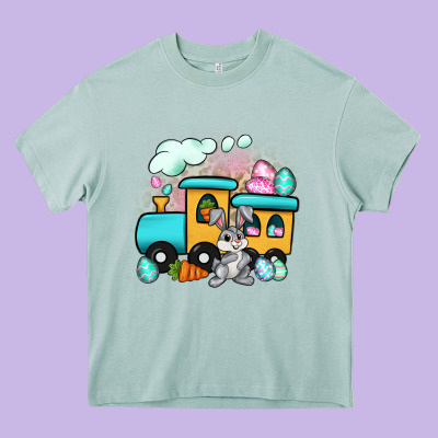 Easter Train Heavy Core Tee Designed By Artiststas