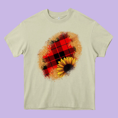 Sunflower Christmas Patch Heavy Core Tee Designed By Jahusdesignshop
