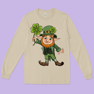 St. Patrick's Day Elf Long Sleeve Tee Designed By Cowgirlartshop