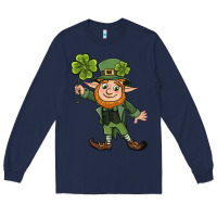 Navy St. Patrick's day elf Long Sleeve Tee - CowGirlArtShop