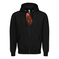Black croton leaf Zipper Hoodie - LillyAllenDesigns