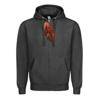 Charcoal Heather croton leaf Zipper Hoodie - LillyAllenDesigns