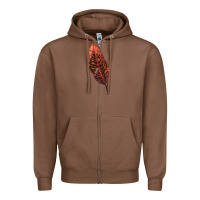 Chestnut croton leaf Zipper Hoodie - LillyAllenDesigns
