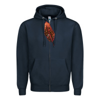 Navy croton leaf Zipper Hoodie - LillyAllenDesigns