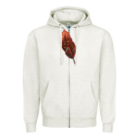 Oatmeal Heather croton leaf Zipper Hoodie - LillyAllenDesigns