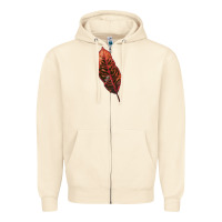 Sandshell croton leaf Zipper Hoodie - LillyAllenDesigns