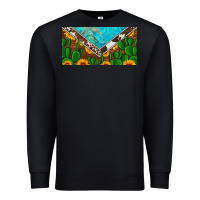 Black cactus sunflower cowhide and turquoise license plate Premium Sweatshirt - Artiststas