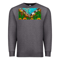 Charcoal Heather cactus sunflower cowhide and turquoise license plate Premium Sweatshirt - Artiststas