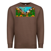 Chestnut cactus sunflower cowhide and turquoise license plate Premium Sweatshirt - Artiststas