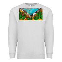 Dove Grey cactus sunflower cowhide and turquoise license plate Premium Sweatshirt - Artiststas