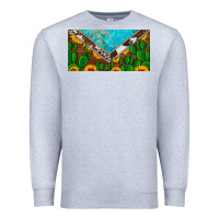 Heather Grey cactus sunflower cowhide and turquoise license plate Premium Sweatshirt - Artiststas