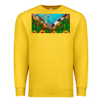 Lemon cactus sunflower cowhide and turquoise license plate Premium Sweatshirt - Artiststas