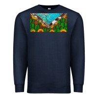Navy cactus sunflower cowhide and turquoise license plate Premium Sweatshirt - Artiststas