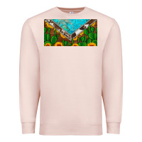 Pale Pink cactus sunflower cowhide and turquoise license plate Premium Sweatshirt - Artiststas