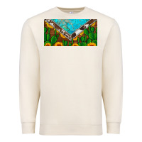 Sandshell cactus sunflower cowhide and turquoise license plate Premium Sweatshirt - Artiststas