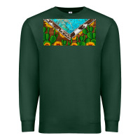 Sports Green cactus sunflower cowhide and turquoise license plate Premium Sweatshirt - Artiststas
