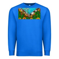 True Royal cactus sunflower cowhide and turquoise license plate Premium Sweatshirt - Artiststas