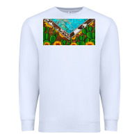 White cactus sunflower cowhide and turquoise license plate Premium Sweatshirt - Artiststas