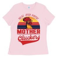 Bubblegum Pink Rise And Shine Mother Cluckers Ladies Tee - Bettercallsaul